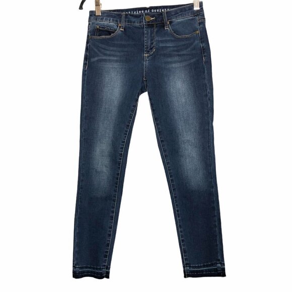Articles OF SOCIETY "Carly" cropped skinny jeans w/ let-out raw edge hem Size 25 - Picture 1 of 7